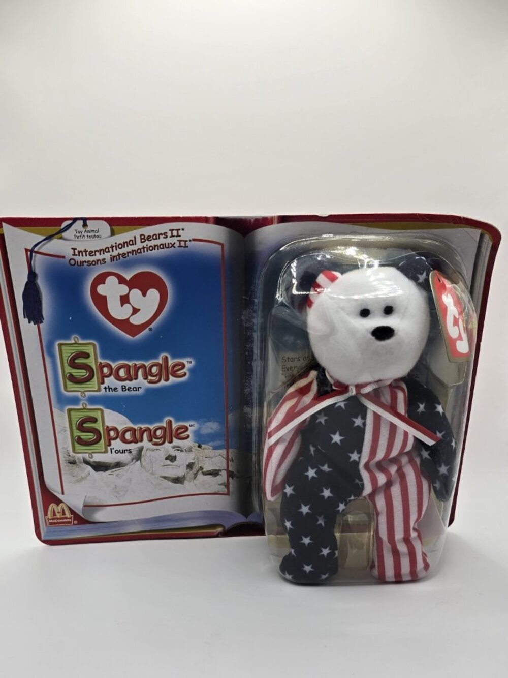Ty - McDonalds Teenie Beanie Babies - Spangle the Bear (1999, Retired) New